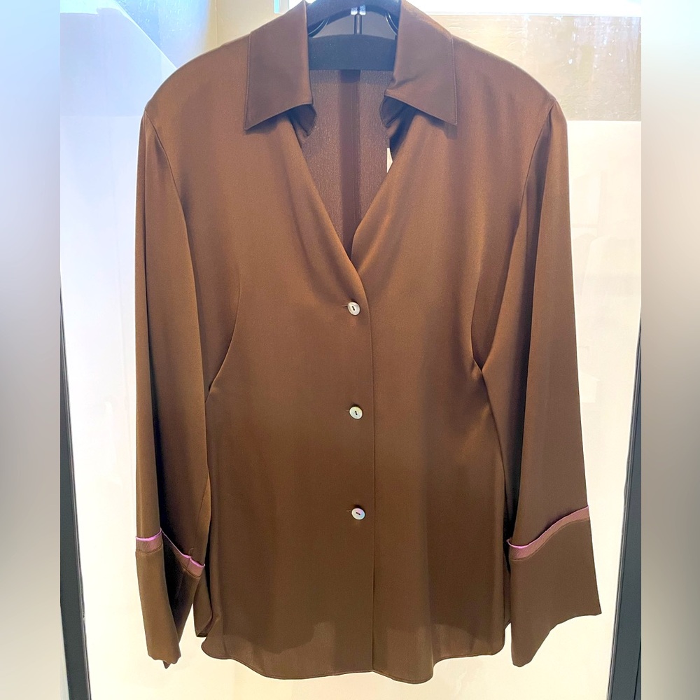 Vince silk button down top